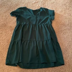 Woman’s green dress